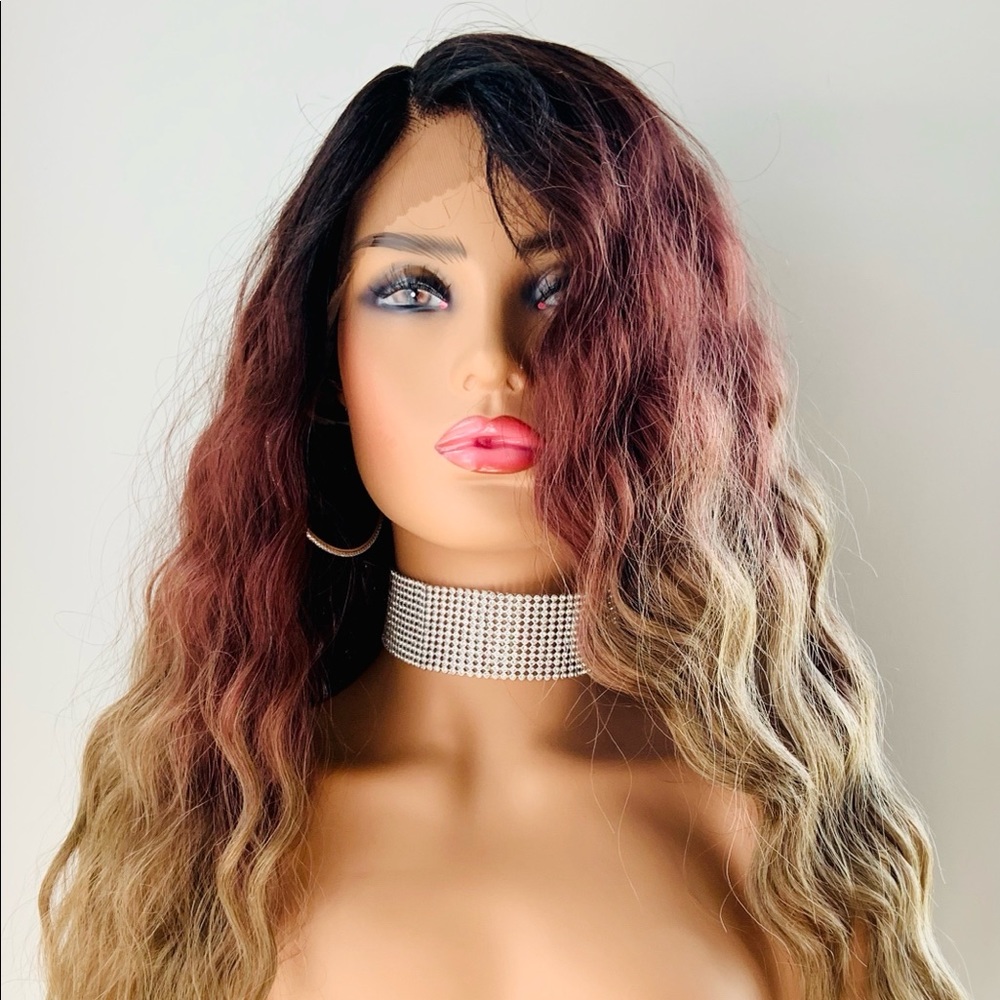 Gorgeous 28” Toffee Brown Premium Fiber Lace Front Wig